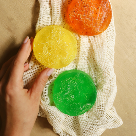 MYDŁO GLICERYNOWE grejpfrut z gąbką loofah Teraz kostka aż 150g!