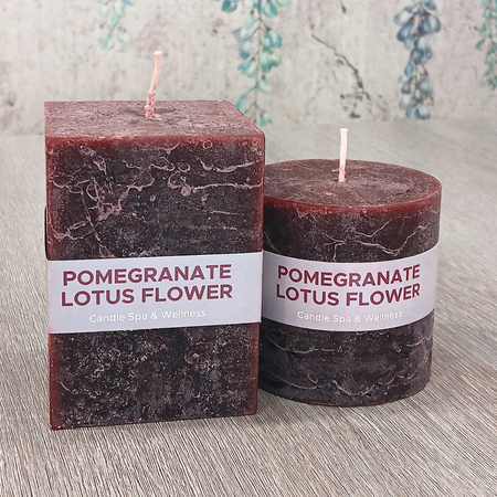 GRANAT I KWIAT LOTOSU świeca klocek mały