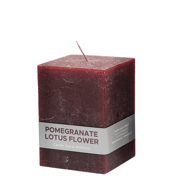 GRANAT I KWIAT LOTOSU świeca klocek mały