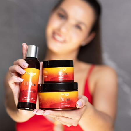 Fit skin peeling cukrowy do ciała antycellulitowy korzenna pomarańcza