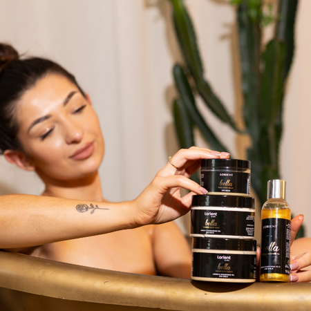 Bella peeling cukrowy do ciała z 24k złotem